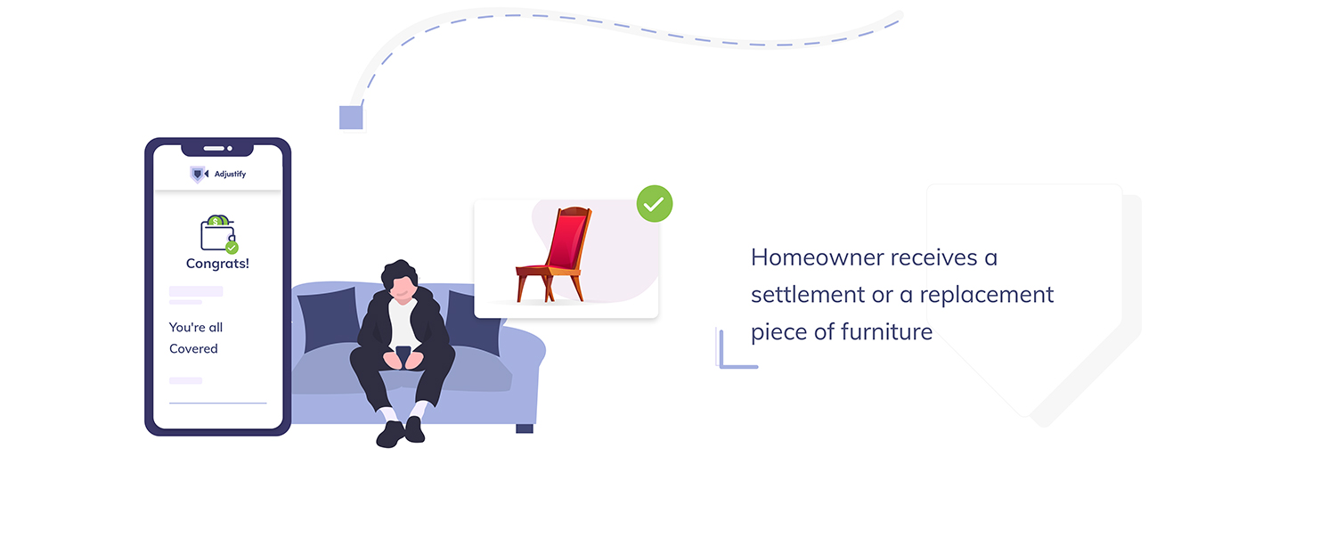 Homeowner receives a settlement or a replacement piece of furniture