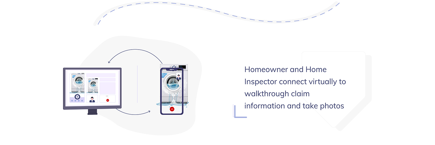 Homeowner and Home Inspector connect virtually to walkthrough claim information and take photos